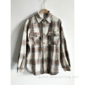 China 2021 Spring Women Long Sleeve Plaid Blouse Factory